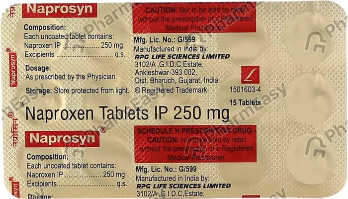 Mg naproxen 250mg pharma